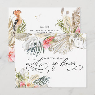 African Safari Floral   Seid meine Trauzeugin Postkarte