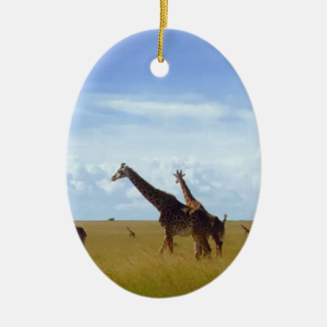 African Safari Giraffe: Kenya National Park Keramikornament (Vorne)