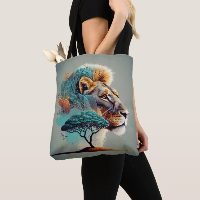 African Safari Lion Head Tasche (Von Nahem)