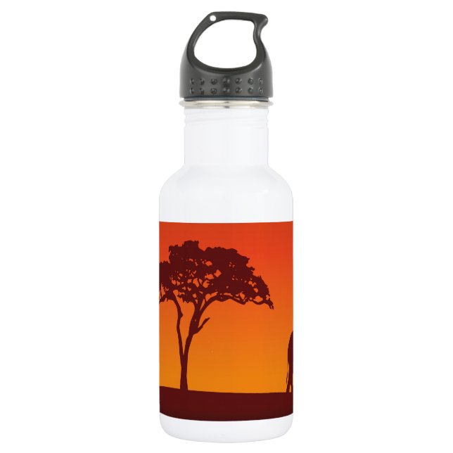African Safari Silhouette - Liberty Bottle Edelstahlflasche (Vorderseite)