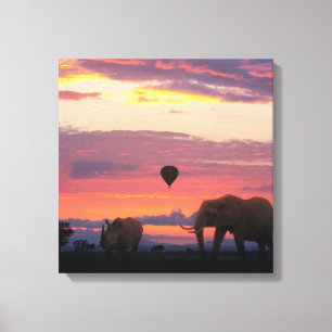 African Safari Sunset Animal Leinwanddruck
