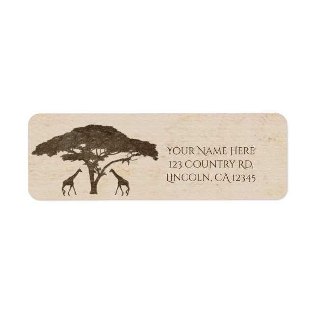 African Safari Two Giraffs & Tree Vintage Wedding (Vorne)