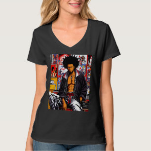 African Samurai Angesagt-hop Afro 90s Retro Chill  T-Shirt