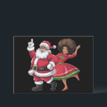 African Santa Mrs Claus Tanzen American Christmas Feiertagskarte<br><div class="desc">African Santa Mrs Claus Tanzen American Christmas</div>