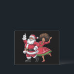 African Santa Mrs Claus Tanzen American Christmas Feiertagspostkarte<br><div class="desc">African Santa Mrs Claus Tanzen American Christmas</div>