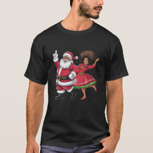 African Santa Mrs Claus Tanzen American Christmas T-Shirt