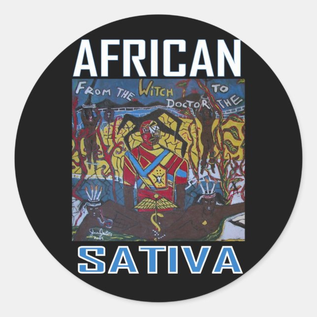 AFRICAN SATIVA RUNDER AUFKLEBER (Vorderseite)