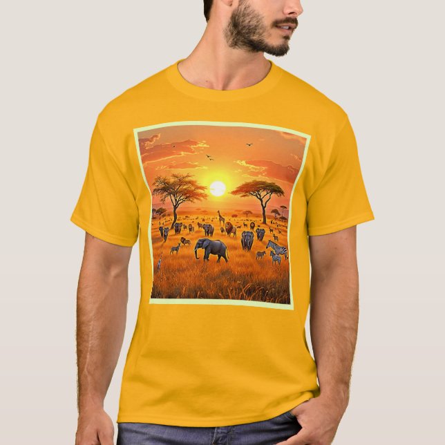 African Savanna Sunset Art T-Shirt (Vorderseite)