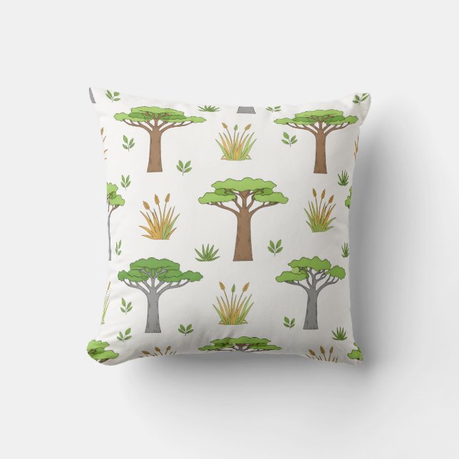 African Savanna Trees and Grasslands Cushion Kissen (Vorderseite)