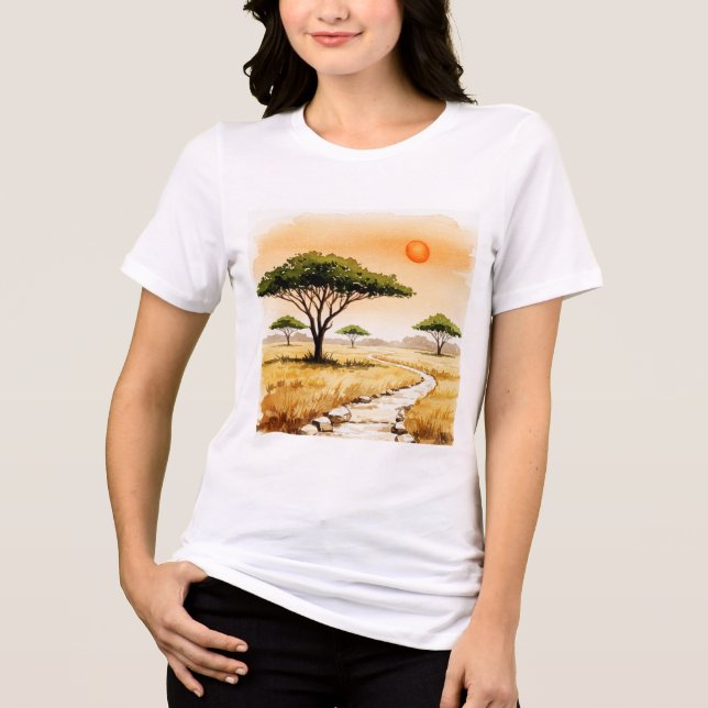 African savannah landscape Tri-Blend shirt (Vorderseite)