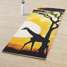 African Savannah Sunset Giraffe Scene