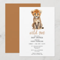 African Savannah Wild One Baby shower Invitation