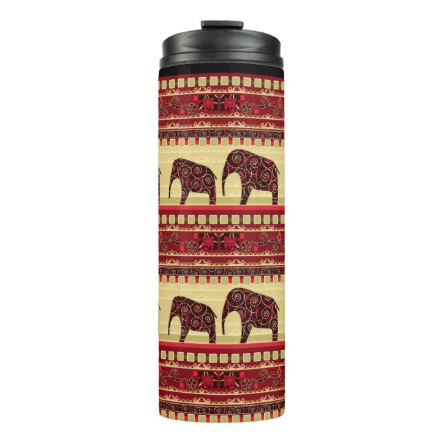 African seamless ethno elephant triabl thermosbecher (Vorderseite)