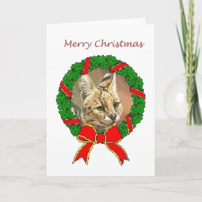 African Serval Weihnachtskarte Feiertagskarte (Vorderseite)