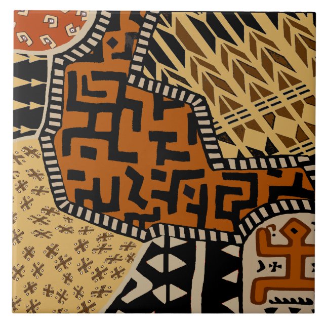 African Shaman Earth Spirits Fliese (Vorderseite)