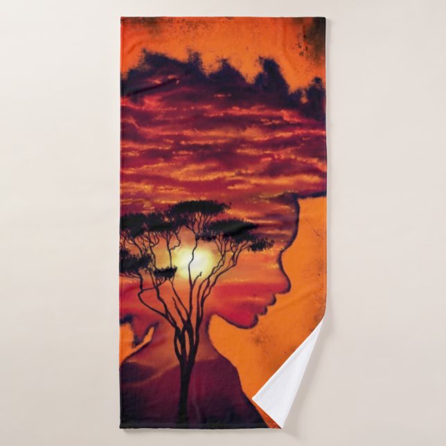 African Sunset Night Desire Fantasy Bath Handtüche Badhandtuch Set (Badehandtuch)