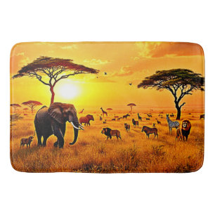 African Sunset Safari Majestät Design Badematte