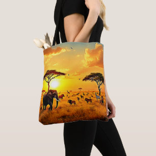 African Sunset Safari Majestät Design Tasche