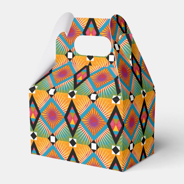 African Textile Print Celebration Gable Party Geschenkschachtel (Vorderseite)