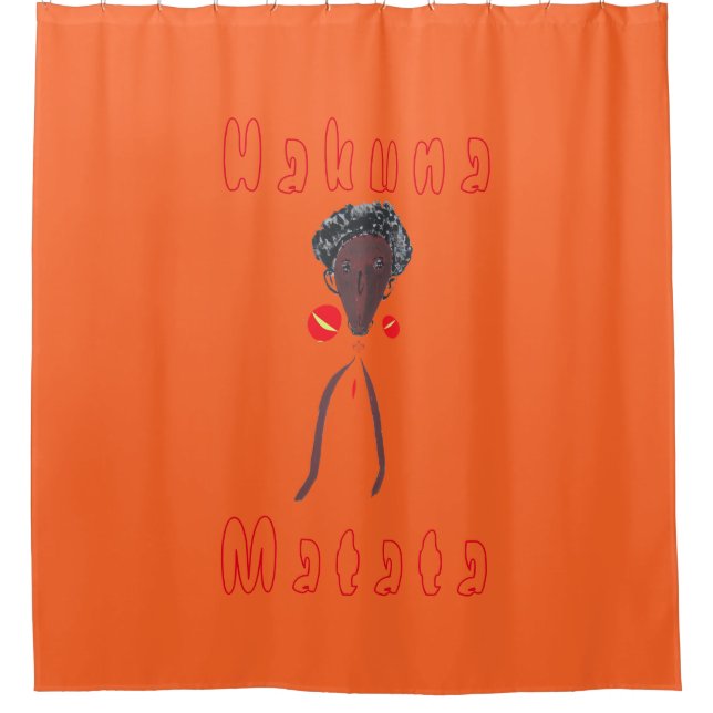 African Traditional Art Funny Motif Duschvorhang (Vorderseite)