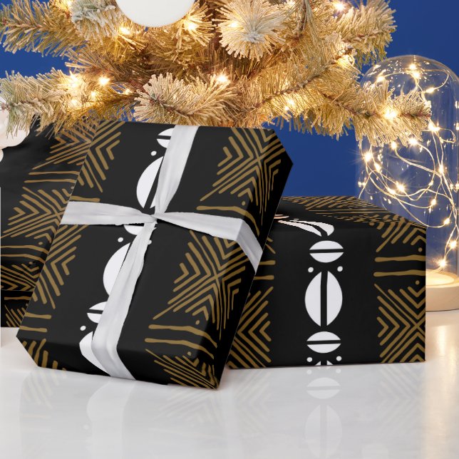 African Tribal Animal Print Wrapping Paper Geschenkpapier (Feiertage)