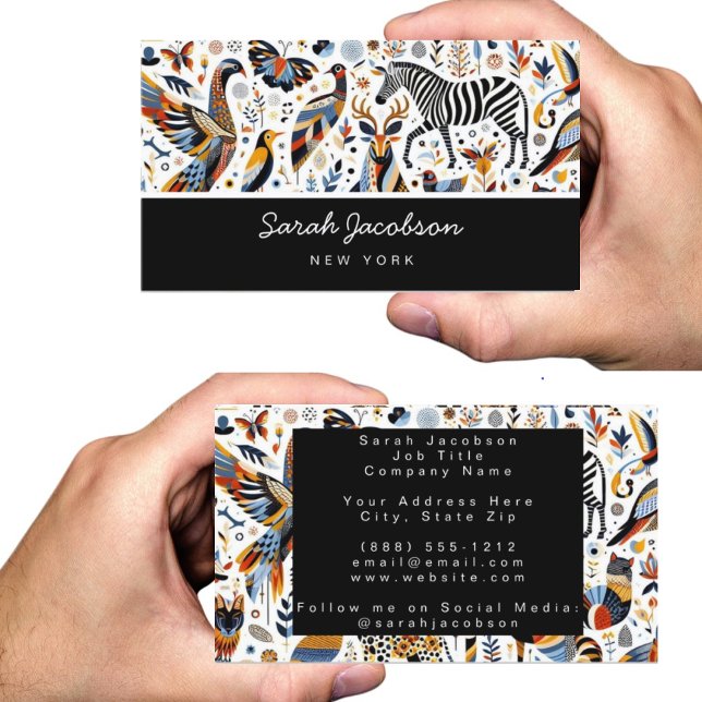 \African Tribal Animals Business Card Visitenkarte (Von Creator hochgeladen)