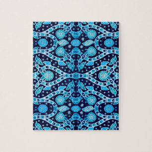 African Tribal Batik Blue