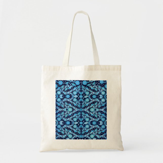 African Tribal Batik Blue Tragetasche (Vorne)
