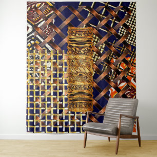 African Tribal Motif Print Wandteppich