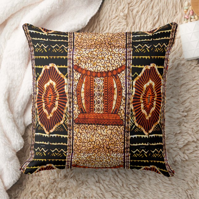 African Tribal Motif Throw Kissen (Decke)