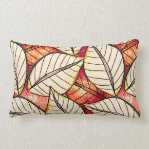 African Tropical Rainforest Red and Orange Lendenkissen