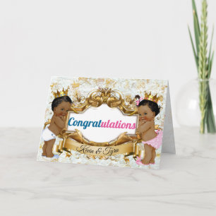 African Twins Carte de félicitations pour garçon e