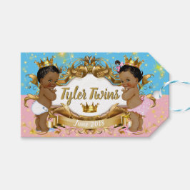 African Twins Princess Pink/Blue Glitzern Geschenkanhänger