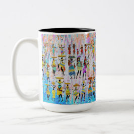 African Village Zweifarbige Tasse