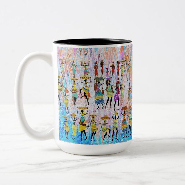African Village Zweifarbige Tasse (Links)