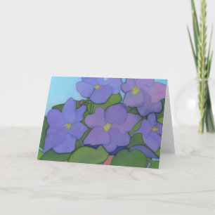 African Violet Greetings Card Karte
