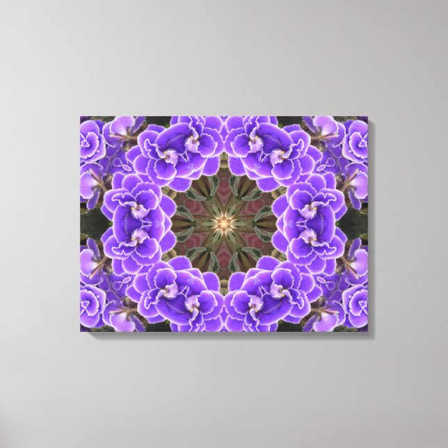African Violet Mandala Leinwanddruck (Vorderseite)