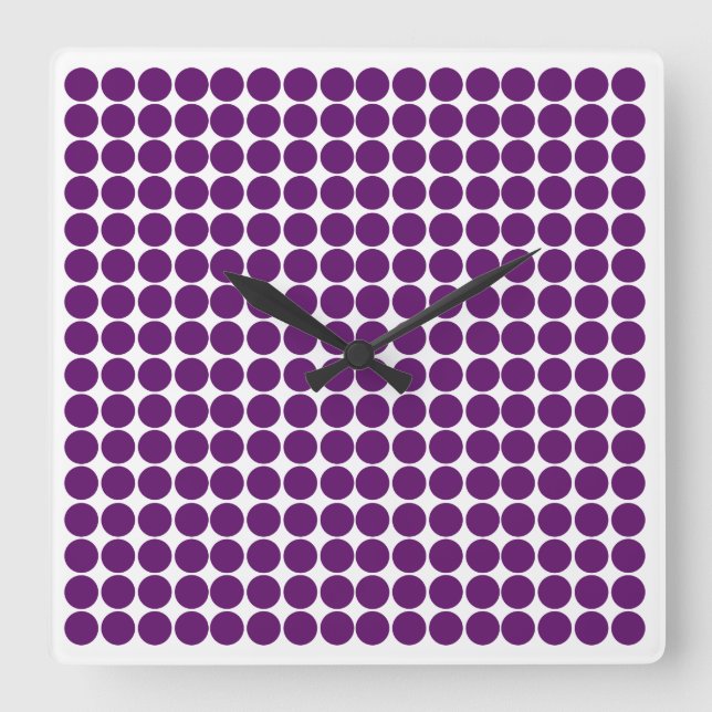 African Violet Safari Dot Quadratische Wanduhr (Vorderseite)