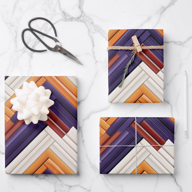 African Weave Basket Lila Bliss Geschenkpapier Set (Vorderseite)