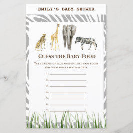 African Wild Baby Shower Game PRINTED