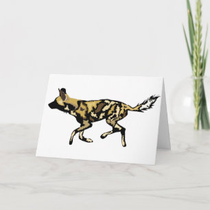 African Wild Dog Birthday Card Karte