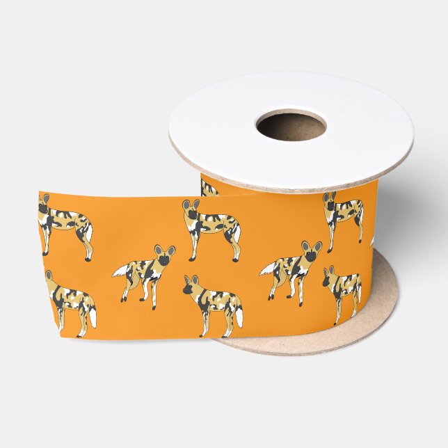 African Wild Dogs Satinband (Spule)