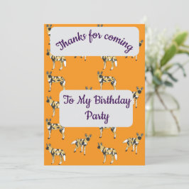 African Wild Dogs Thank you Card Einladung