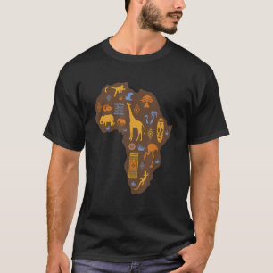 African Wildlife and Cultural Tapestry T-Shirt