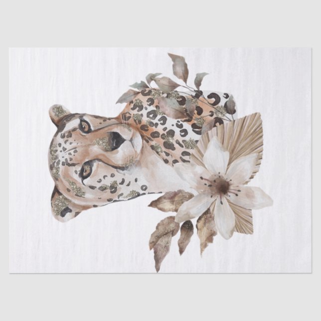 African Wildlife Cheetah Portrait Theme Seidenpapier (Vorderseite)