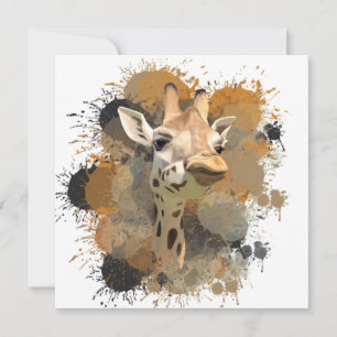 African Wildlife Giraffe Abstrakt Paint Spritzer