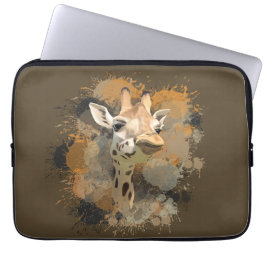 African Wildlife Giraffe Abstrakt Paint Spritzer Laptopschutzhülle