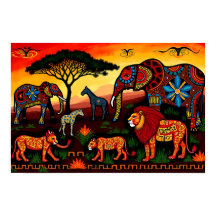 African Wildlife Harmony - Stammesmuster