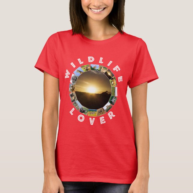 African Wildlife Lover Giraffe Sunset T-Shirt (Vorderseite)