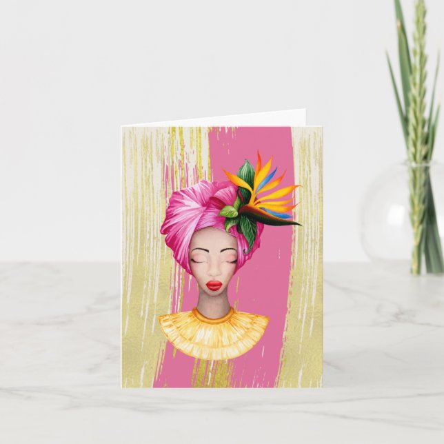 African Woman All Chance Note card Dankeskarte (Vorderseite)
